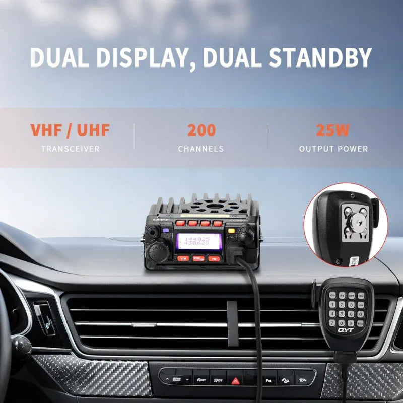QYT KT-8900 25W VHF UHF Dual Band Mobile Vehicle Radio With NOAA