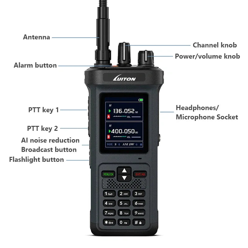 LT-9500-Basic FM  20W Flashlight Handheld Walkie Talkie