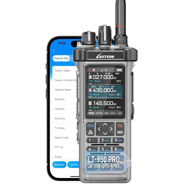 LT-950 PRO Ham Dual Band Radio Transparente